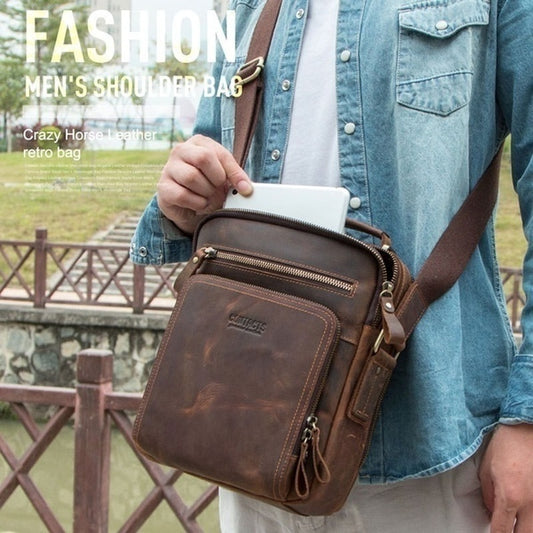 🎉👜【Νέο προϊόν 🔥】【Περιορισμένο απόθεμα】2025 Ανδρική μοντέρνα επαγγελματική casual τσάντα ώμου από γνήσιο δέρμα