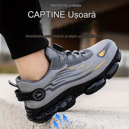 🥾🔥Knauf εργαστικές μπότες, κατάλληλες για καθημερινή χρήση, ανθεκτικές σε κρούση και διάτρηση, με ατσάλινη μύτη, άνετα προστατευτικά παπούτσια, αντιολισθητικά.