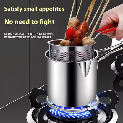 💥【50% zľava】🍢🍖Nerezový mini hrniec na vyprážanie s filtračným košíkom – kompaktný dizajn, menej oleja, rýchle a chrumkavé domáce vyprážanie