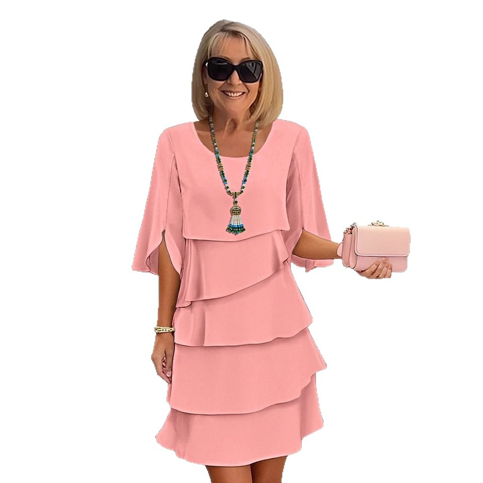 💃【S-3XL】🎁Elegantné vrstvené šaty s volánikovými rukávmi – bez námahy vytvorte štýlový vzhľad vhodný na všetky príležitosti💃