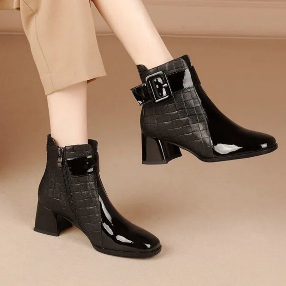 🔥【35-40】🔥Teraz -40%, idealne na jesień i zimę! Eleganckie botki damskie z naturalnej skóry owczej – modne, ciepłe i ręcznie wykonane!