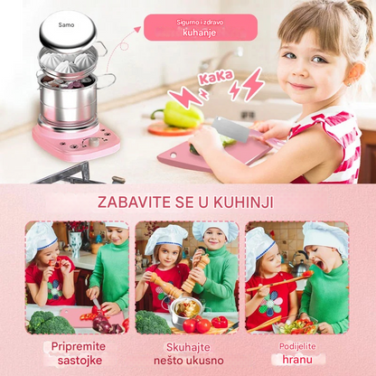 🎁【Najlepší darček pre deti - 50% popusta】🍳 Dječja mini kuhinja za igru – sigurna i edukativna igračka za kreativno učenje i beskrajnu igru kuhanja