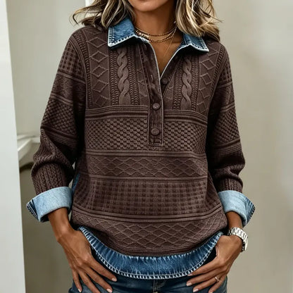 【S-5XL】Nueva camisa de manga larga de moda de alta calidad con diseño de color en contraste