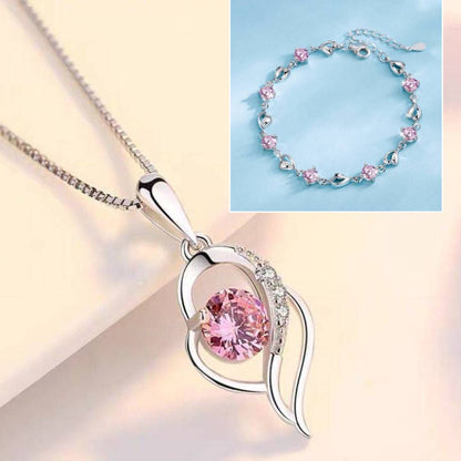 ✨✨【Kúp 1, 1 dostaneš zadarmo】💎💎Sada náramku a náhrdelníka zo striebra 925 Srdce oceánu 