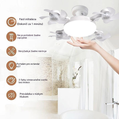 【50% zľava na objednávky uskutočnené dnes】Štvorlopový ventilátor, žiarovka E27 a diaľkové ovládanie