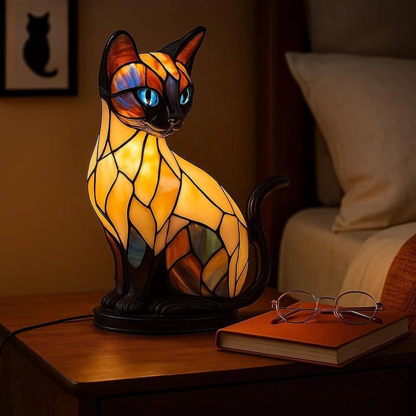 🐱【50% zľava】💡Jedinečný dizajn - živicová umelecká lampa v tvare mačky - perfektná voľba darčeka