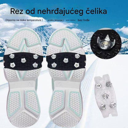 👴🚶🏔️Kupite 4, dobijte 4 gratis🔥Nevidljive protuklizne kape za stopala s 5 zubaca, prozirne vanjske kape za planinarenje po snijegu, planinarenje, penjanje po stijenama, zimsku ledenu površinu, obavezni dio za starije osobe.(8 artikala)
