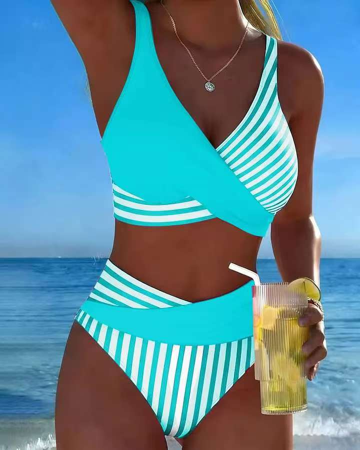 👙【Kúp 1, získaj 1 zadarmo】Bikiny s potlačou krížových pruhov
