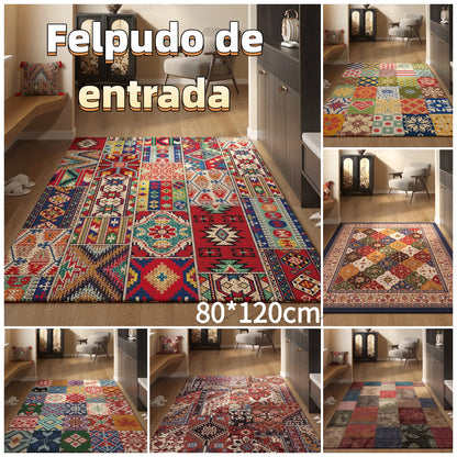 🔥✨【80*120CM】Елегантен персийски стил входен килим, антислип и прахоотблъскващ, от висококачествен кристален кадифе, идеален за всеки дом