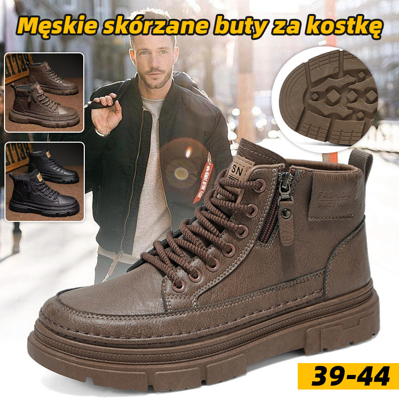 🏆✨【39-44】Jesień/Zima 2025: Męskie buty robocze Martens z miękką podeszwą – Wysokiej jakości skórzane buty, wygodne i stylowe