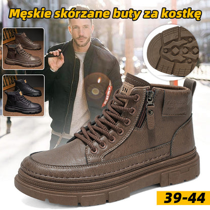 🏆✨【39-44】Jesień/Zima 2025: Męskie buty robocze Martens z miękką podeszwą – Wysokiej jakości skórzane buty, wygodne i stylowe