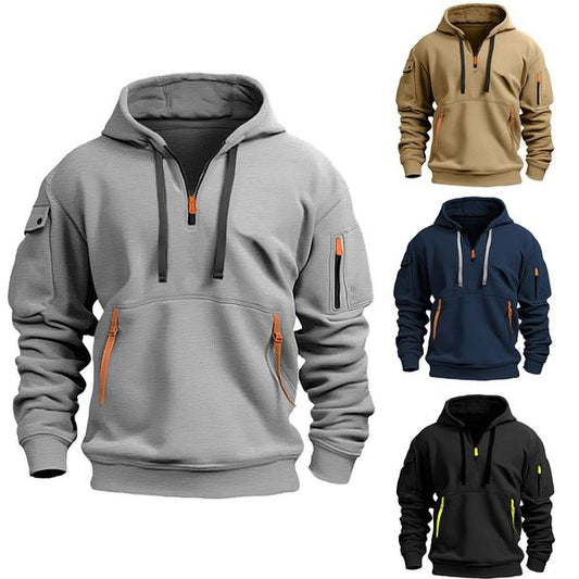 🔥😎【S-5XL】Sudadera con Cremallera y Capucha para Hombre – Estilo, Comodidad y Funcionalidad con Múltiples Bolsillos