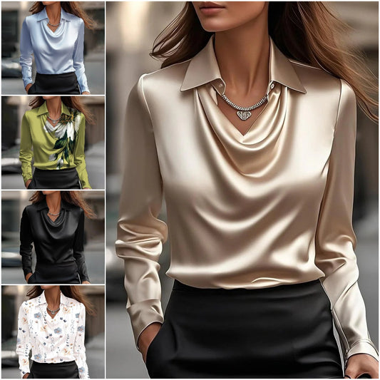 🔥【Novedades de otoño】✨Camisa de Seda de Moda 2025 para un Estilo Elegante – Tela Suave, Corte Moderno y la Elección Perfecta para Cada Día!