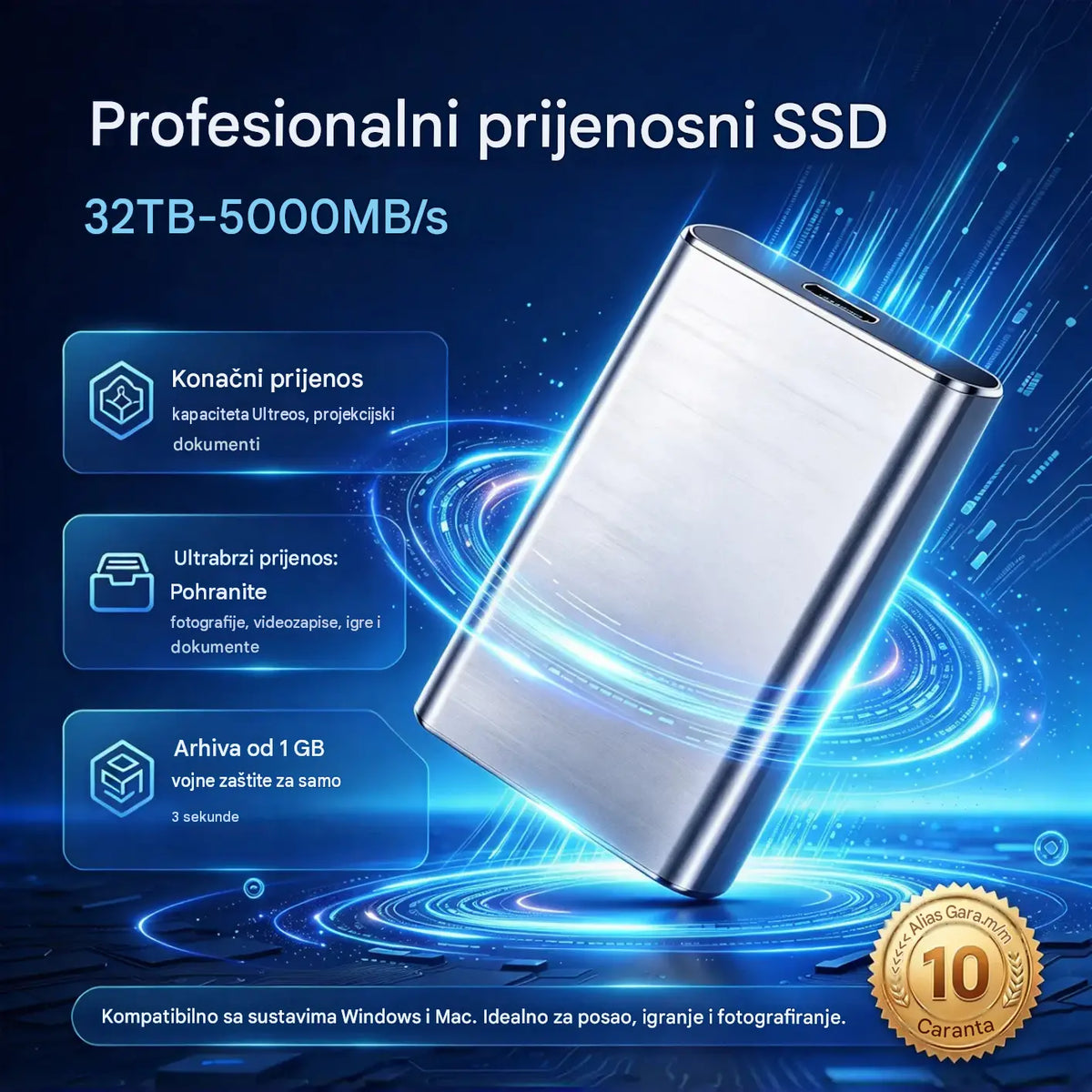 ⚡【32TB】💾 Ultra-tanki SSD nove generacije | Veliki kapacitet i velika brzina | Prijenosna pohrana 🚀