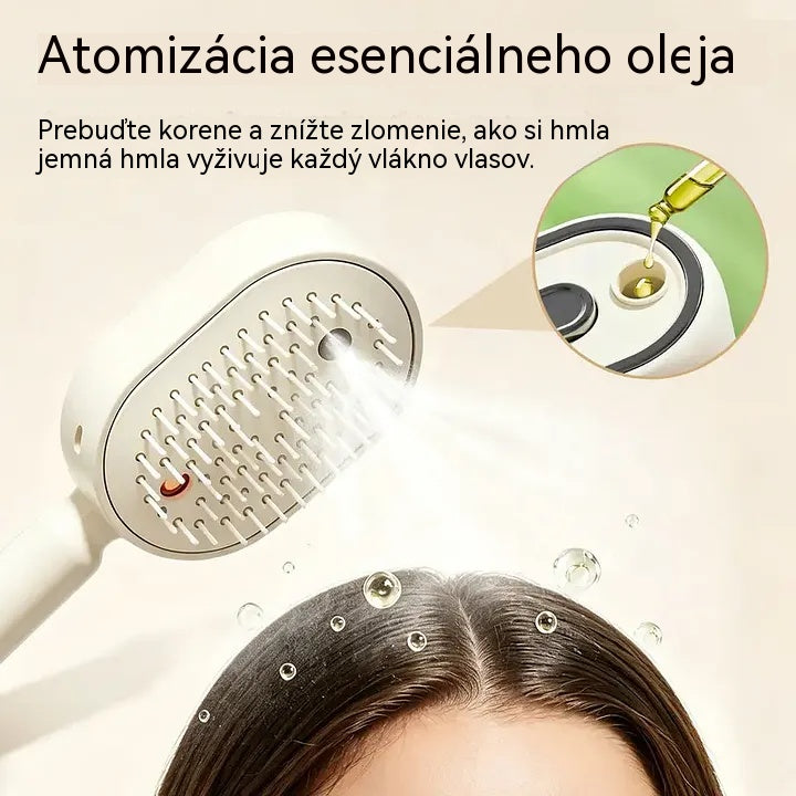💥【Zľavy na nové produkty】✅Elektrická hmlová masážna kefa - bezbolestne rozčesáva zamotané vlasy bez ťahania a pomáha predchádzať ich lámaniu.