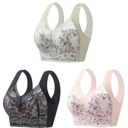 ✨【3-balenie】🤩【40kg-100kg】🎁🎁Priliehavá a pohodlná veľká podprsenka z ľadového hodvábu, priedušná a nastaviteľná