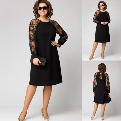💖【S-5XL】🍁🍂Nové kvalitné elegantné čierne šaty s čipkovou výšivkou 2026, precízne luxusné spracovanie, pohodlné a priedušné.