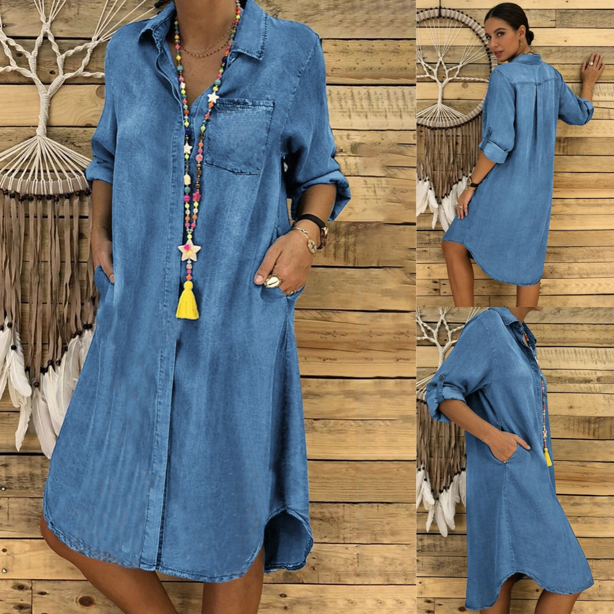 🔥👗【50% zľava】 Moderné džínsové šaty s voľným strihom – maximálne pohodlie, lichotivý efekt a ideálne na každý deň
