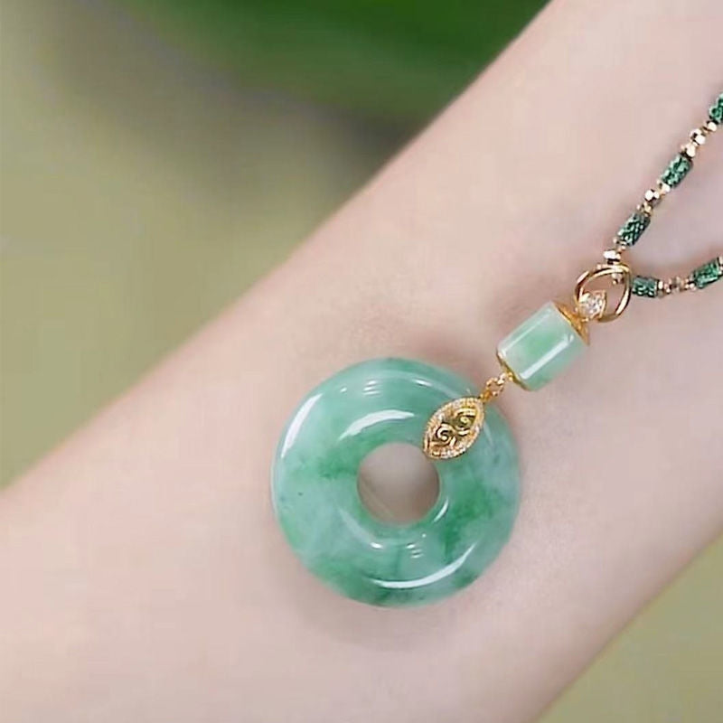🔥Най-продаван артикул 2025🔥 Елегантно колие с катарама от нефрит Хетиан – Привлечи хармония, щастие и мир
