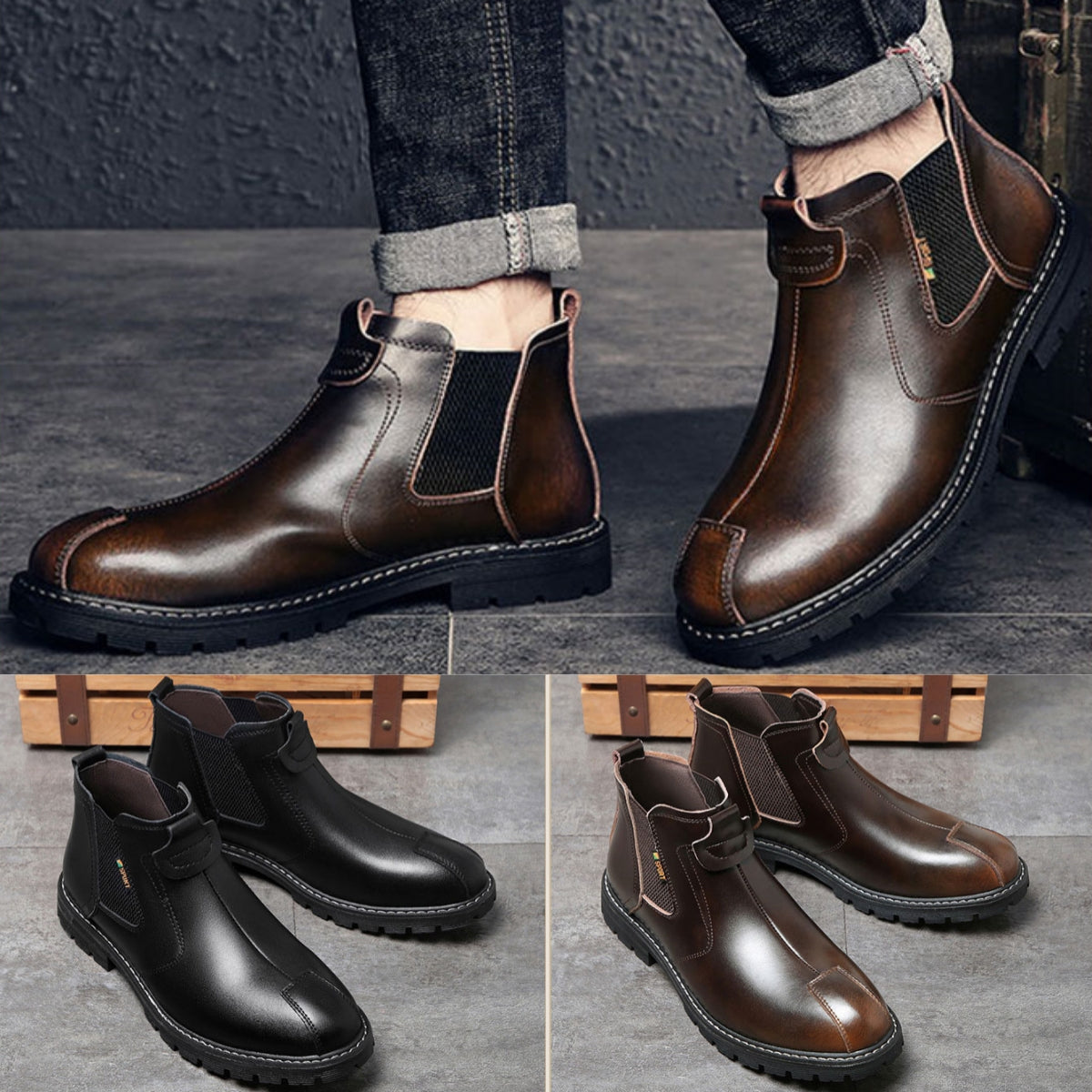 👞🌞【Zimska rasprodaja】【39-44】Elegantne muške kožne cipele s toplom podstavom - Udobnost, stil i zaštita od hladnoće za svaku priliku!