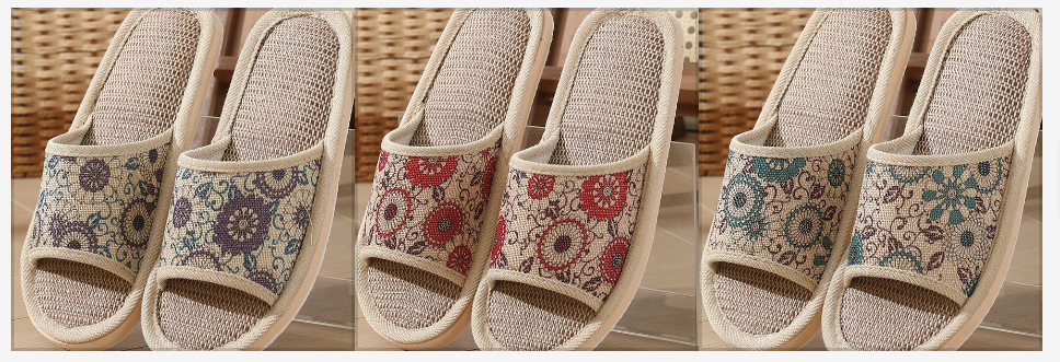 🔥🌷【3 páry】【37-40】Nové dámske papuče z bavlny a ľanu od roku 2025, vhodné na všetky ročné obdobia. 