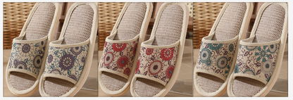 🔥🌷【3 páry】【37-40】Nové dámske papuče z bavlny a ľanu od roku 2025, vhodné na všetky ročné obdobia. 