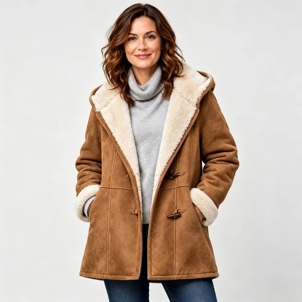 🐏🥼50 % POPUSTA💖 Eleganten in topel ženski plašč iz umetnega semiša s podlogo iz flisa, velikosti S–5XL, sproščena zimska jakna