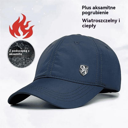 💥【Najlepiej sprzedające się style zimy】🧢Męska ciepła czapka jesienno-zimowa, czapka z daszkiem z podszewką z polaru i osłoną przeciwsłoneczną