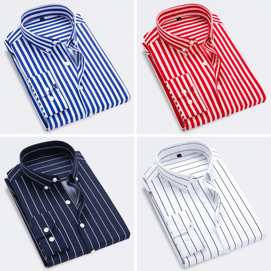 🔥👕【M-5XL】 Cămașă business în dungi pentru bărbați cu mânecă lungă 2025