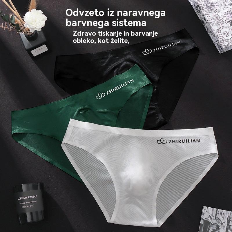 🔥🩲【Kupite 3, dobite 2 gratis】Moške zračne trikotne hlačke iz ledene svile z nizkim pasom (45–100 kg)