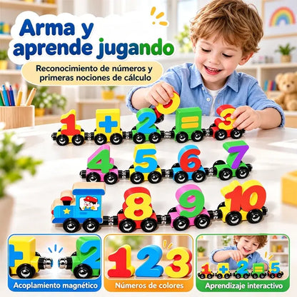 🔥Compra 1 y llévate 1 gratis🔥【2 artículos】🚂 Tren Magnético de Números para Niños | Juguete Educativo de Construcción para Aprender Jugando