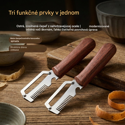 ✅Kúpte 1 a získajte 1 zadarmo🧅🔪 Multifunkčná kuchynská škrabka 3 v 1: Šúpe, seká a otvára fľaše! 🔥【2 položky】