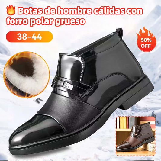 👞🌞【Venta de Invierno】【38-44】Zapatos de Hombre Elegantes de Cuero con Forro Cálido – ¡Comodidad, Estilo y Protección contra el Frío para Cualquier Ocasión!