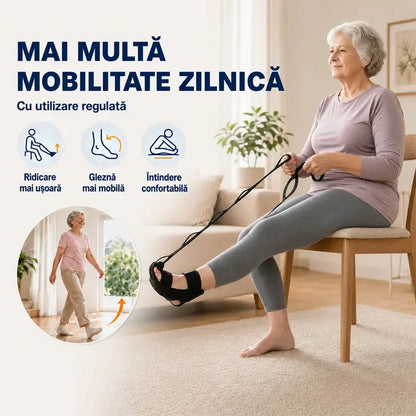【2 buc】Centură de Stretching și Întindere Ligamente pentru Yoga și Fitness – Curea Respirabilă și Reglabilă pentru Glezne și Picioare, Recuperare și Flexibilitate