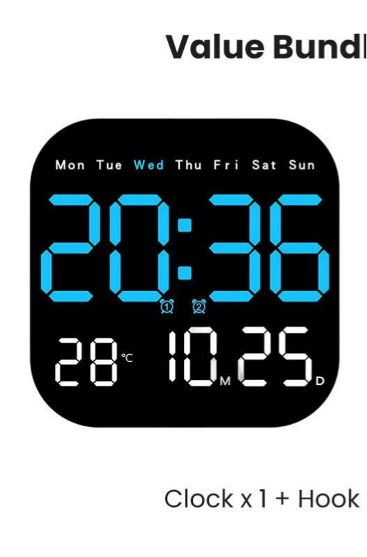 🛏️ Digitalni sat za dom i ured – nježno buđenje, oprostite se od bučnih alarma! Podesiva svjetlina, tih rad noću. Prikazuje i temperaturu. 🌙