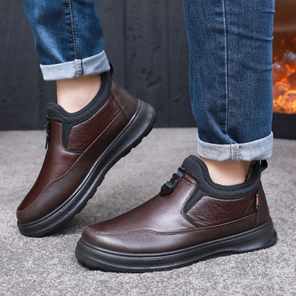 💥👞【39-44】Botas de invierno para hombre de terciopelo con algodón grueso – Calzado cálido y cómodo para el invierno, de excelente calidad, antideslizante e impermeable, perfectas para los días fríos.