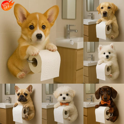 🐕🐕【Kup jeden, a drugi dostaniesz gratis】Uroczy uchwyt na papier toaletowy z motywem szczeniaka