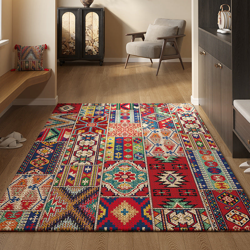 🔥✨【80*120CM】Елегантен персийски стил входен килим, антислип и прахоотблъскващ, от висококачествен кристален кадифе, идеален за всеки дом