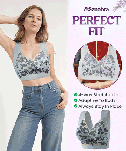 💟【3 бр.】M-4XL Сутиен с дантела, големи размери, без стоманени халки, луксозен красив гръб, секси дишащ безшевен сутиен 【40~100 кг】