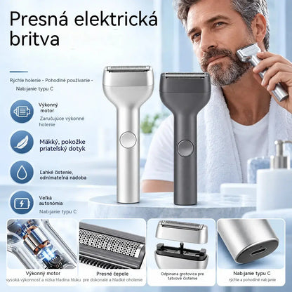 Novinka – ponuka za polovičnú cenu 💥⚡ Rozlúčte sa s podráždením po holení! 🧔 Výkonný dobíjateľný elektrický holiaci strojček pre mužov.