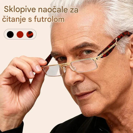 🔥【Kupite 1, dobijte 1 gratis】Preklopne naočale za čitanje za srednju i stariju dob s zaštitom od plavog svjetla, kompaktnom kutijom i visokokvalitetnim lećama.