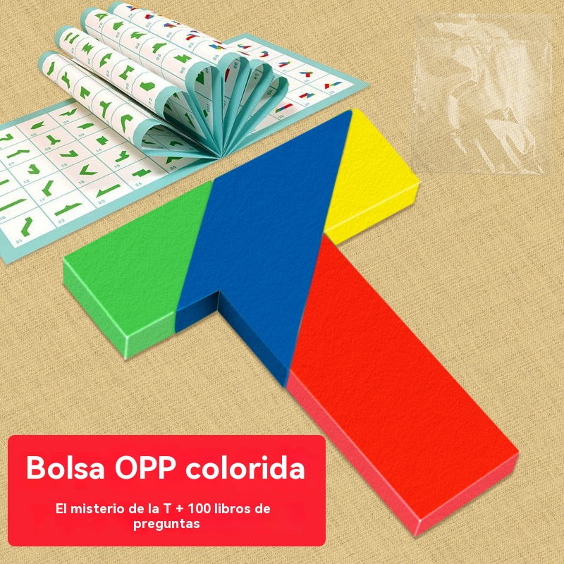 🧩【Купете 1, вземете 1 безплатно】🎉 Многофункционален Т-образен пъзел танграм – Забавление и развитие на логическо мислене за всички възрасти! (2 артикула)🧠✨