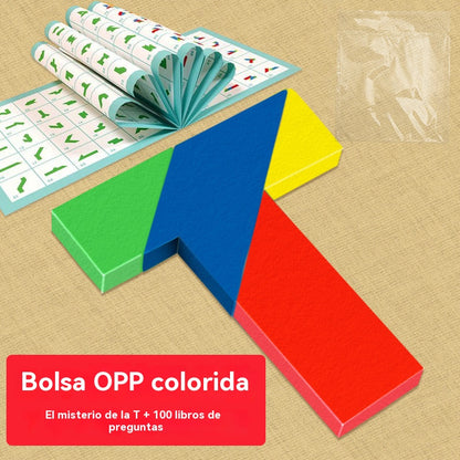 🧩【Купете 1, вземете 1 безплатно】🎉 Многофункционален Т-образен пъзел танграм – Забавление и развитие на логическо мислене за всички възрасти! (2 артикула)🧠✨