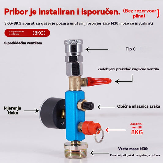 👍👍Preoblikujte domaće boce s aparatom za gašenje požara u plinske boce za velike nadmorske visine, plinske boce za kampiranje i piknik na otvorenom te napuhane ventile.