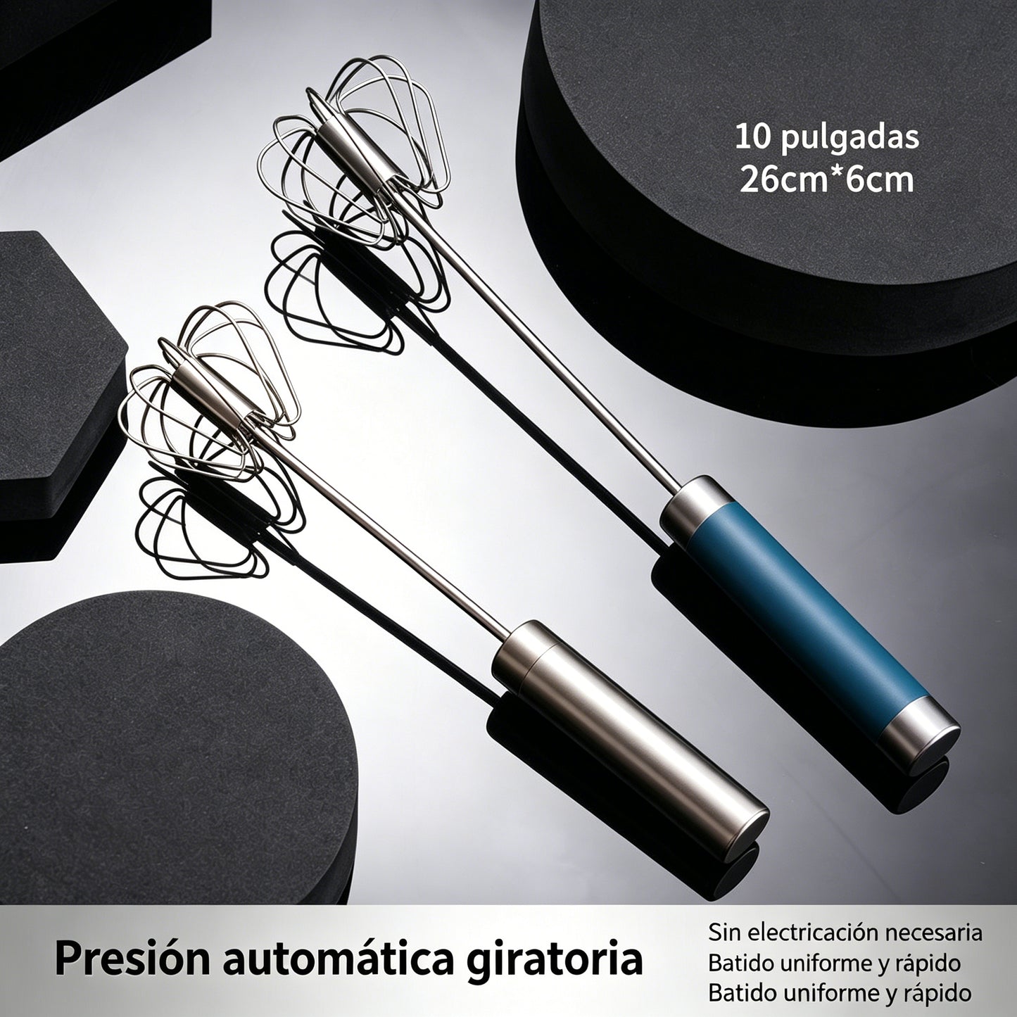 🥇24 € [2-dielna sada] Poloautomatický šľahač vajec z nehrdzavejúcej ocele