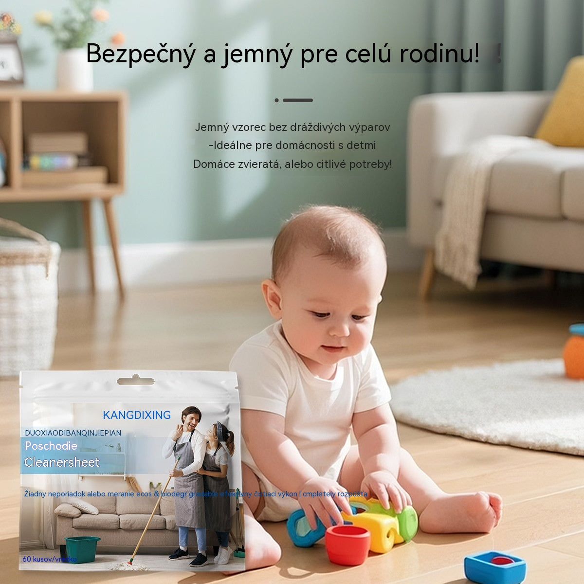🧹✨ 【Balenie 240 listov】Antibakteriálne a dezodoračné viacúčelové čistiace utierky | Vhodné na masívne drevené podlahy, laminátové podlahy, dlaždice a steny karavanov【4 položky】