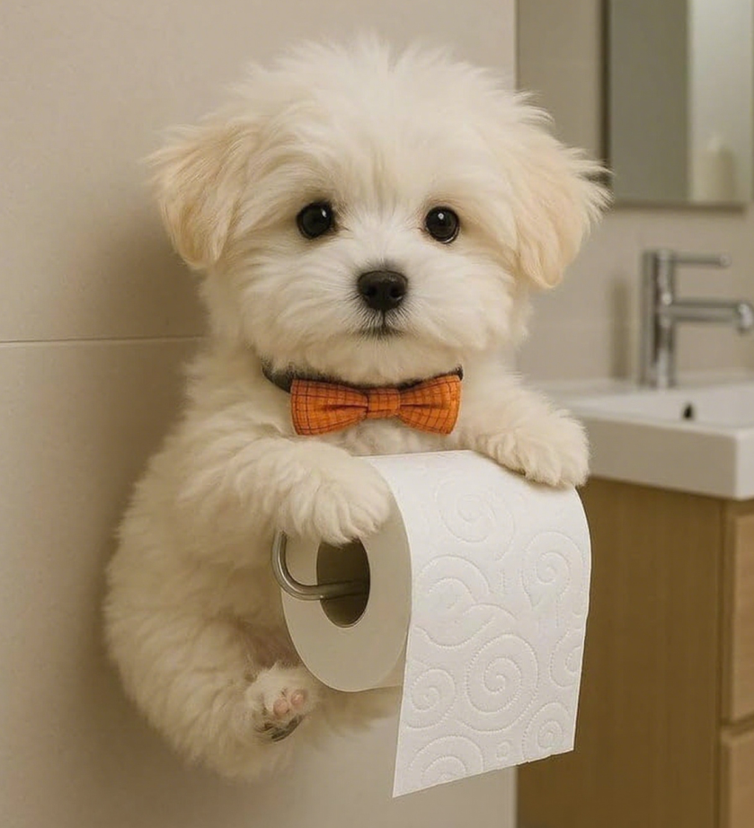 🐕🐕【Kup jeden, a drugi dostaniesz gratis】Uroczy uchwyt na papier toaletowy z motywem szczeniaka