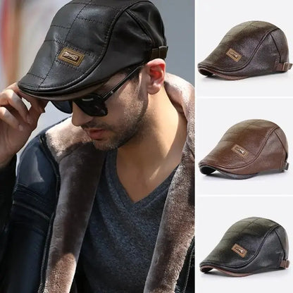 🧢🔥Nový, kvalitný kožený baret v retro štýle na jeseň a zimu