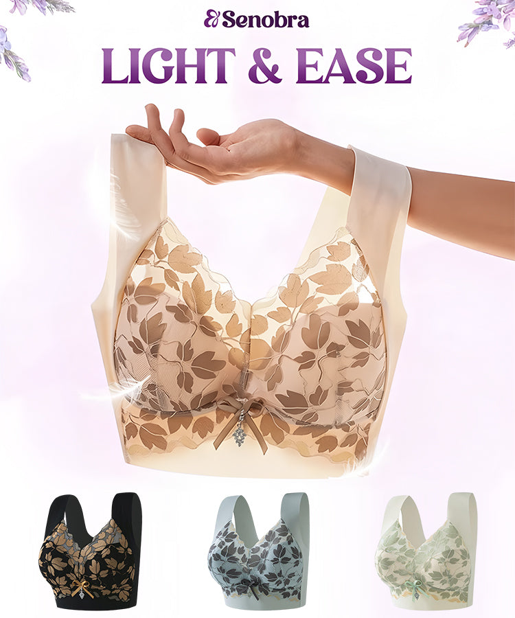 💟【3 бр.】M-4XL Сутиен с дантела, големи размери, без стоманени халки, луксозен красив гръб, секси дишащ безшевен сутиен 【40~100 кг】