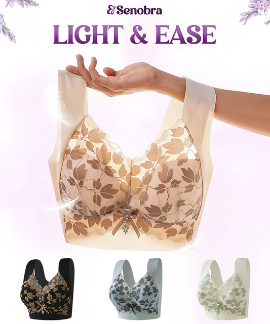 💟【3 бр.】M-4XL Сутиен с дантела, големи размери, без стоманени халки, луксозен красив гръб, секси дишащ безшевен сутиен 【40~100 кг】